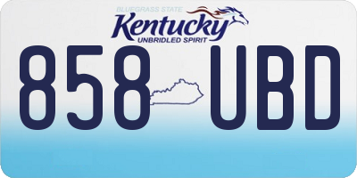 KY license plate 858UBD