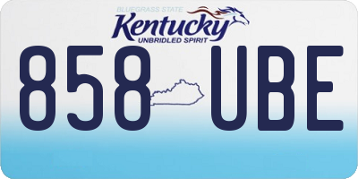 KY license plate 858UBE