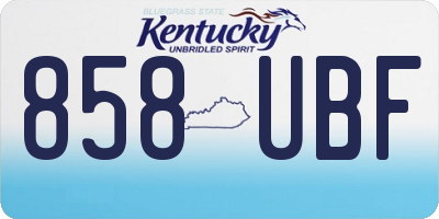 KY license plate 858UBF