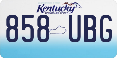 KY license plate 858UBG