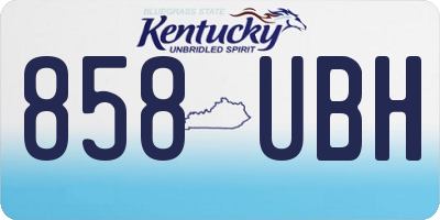 KY license plate 858UBH