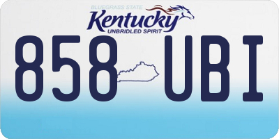 KY license plate 858UBI