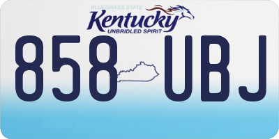 KY license plate 858UBJ
