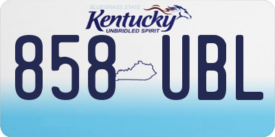 KY license plate 858UBL