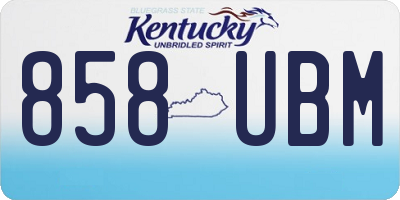 KY license plate 858UBM