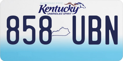 KY license plate 858UBN