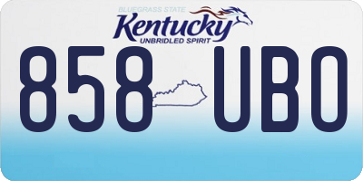 KY license plate 858UBO