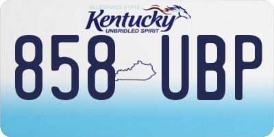 KY license plate 858UBP