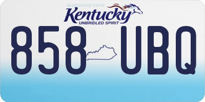 KY license plate 858UBQ