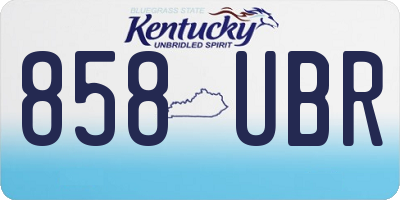 KY license plate 858UBR