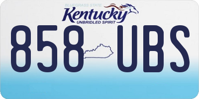KY license plate 858UBS