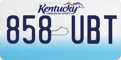 KY license plate 858UBT