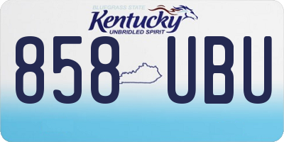 KY license plate 858UBU