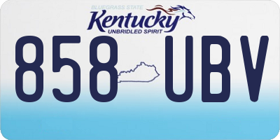 KY license plate 858UBV
