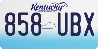 KY license plate 858UBX
