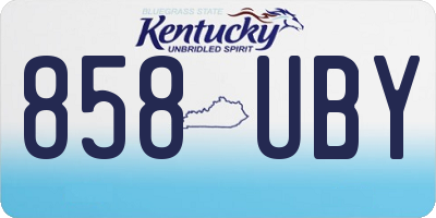KY license plate 858UBY