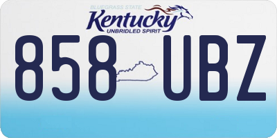 KY license plate 858UBZ
