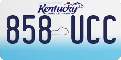 KY license plate 858UCC