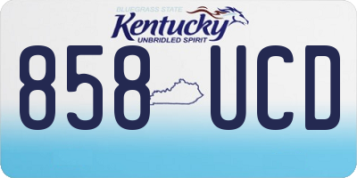 KY license plate 858UCD