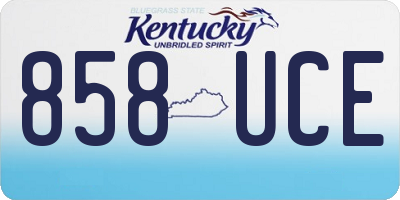 KY license plate 858UCE