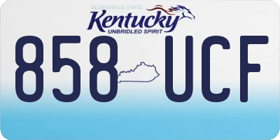KY license plate 858UCF