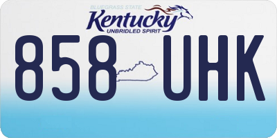KY license plate 858UHK
