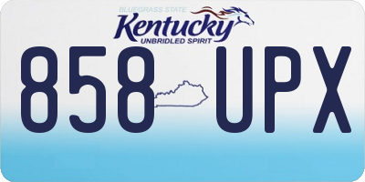 KY license plate 858UPX