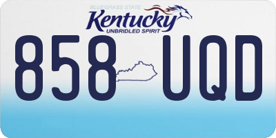 KY license plate 858UQD