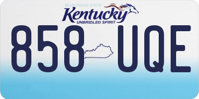 KY license plate 858UQE