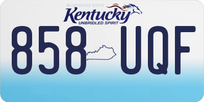KY license plate 858UQF
