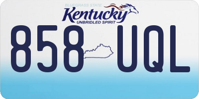 KY license plate 858UQL