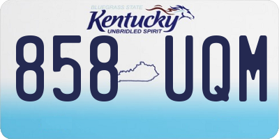 KY license plate 858UQM