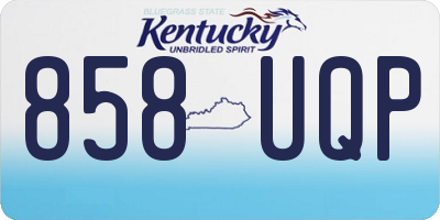 KY license plate 858UQP