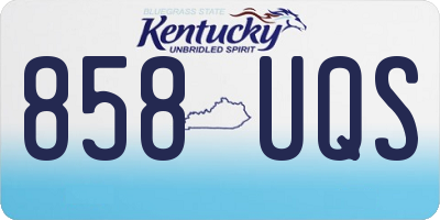 KY license plate 858UQS