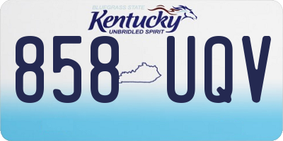 KY license plate 858UQV