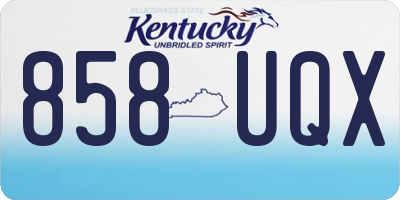 KY license plate 858UQX