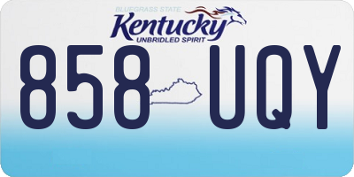 KY license plate 858UQY