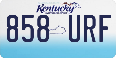 KY license plate 858URF