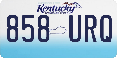 KY license plate 858URQ