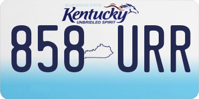KY license plate 858URR