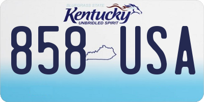 KY license plate 858USA