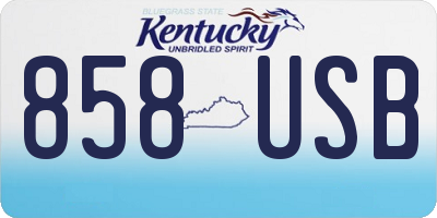 KY license plate 858USB