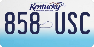 KY license plate 858USC