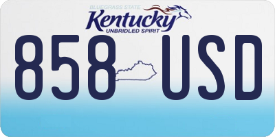 KY license plate 858USD