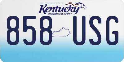 KY license plate 858USG