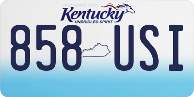 KY license plate 858USI