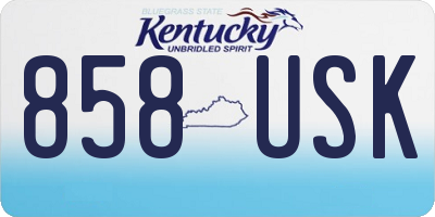 KY license plate 858USK
