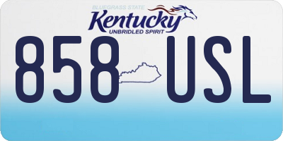 KY license plate 858USL