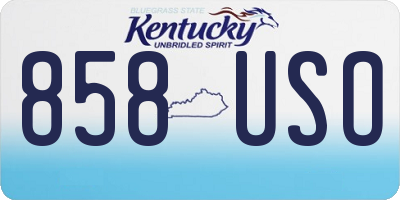KY license plate 858USO