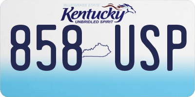 KY license plate 858USP